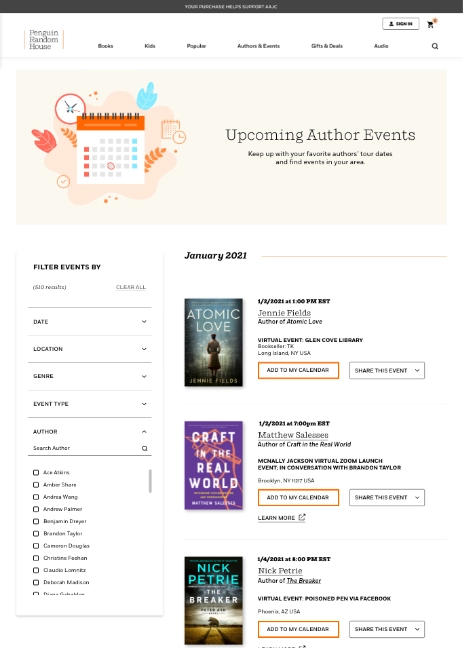 Aurhor Events on PRH.com